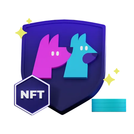 NFT Shield  3D Illustration