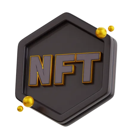 3 D NFT Coin With Black Color Icon 3D Icon