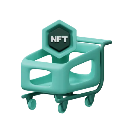 NFT Shopping Cart 3 D Icon 3D Icon