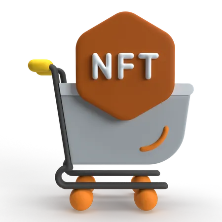 NFT Shopping Cart  3D Icon