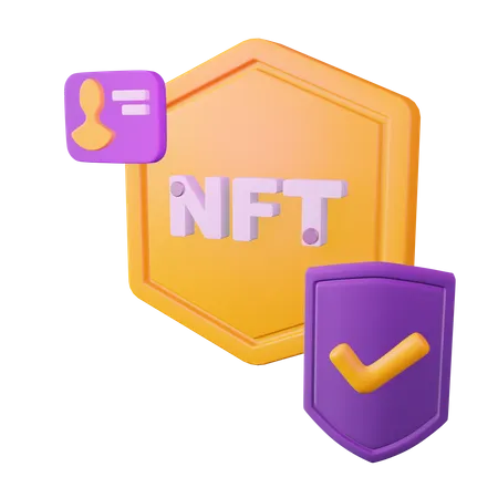 NFT-Sicherheitsschild  3D Illustration