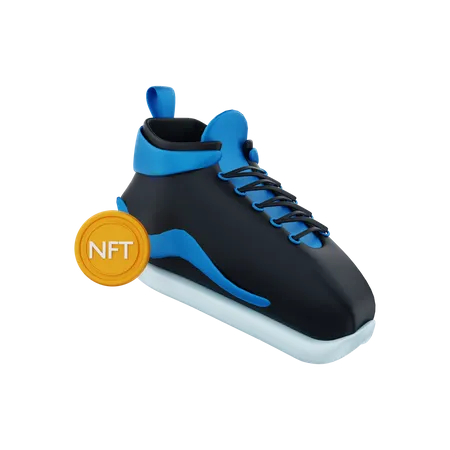 NFT sports shoes  3D Illustration