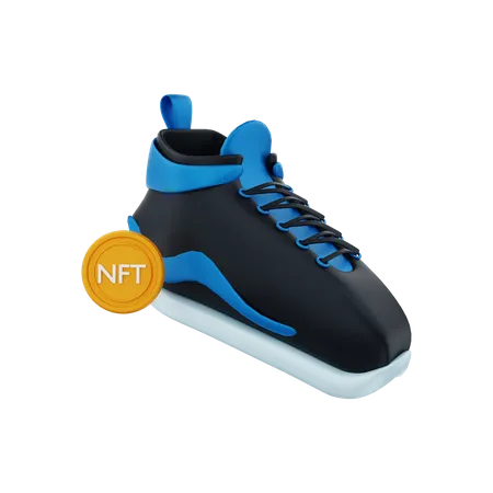 NFT sports shoes 3D Illustration