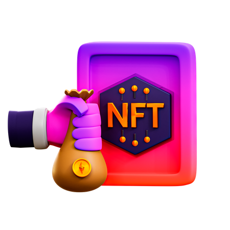 NFT Staking  3D Illustration