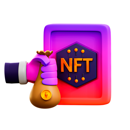 NFT Staking 3D Illustration