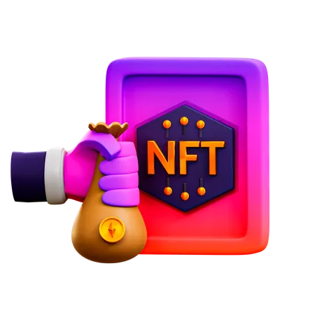 NFT Staking  3D Illustration