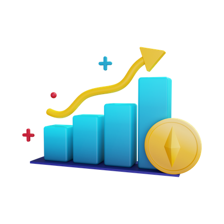 Nft Stock With Graph  3D Illustration