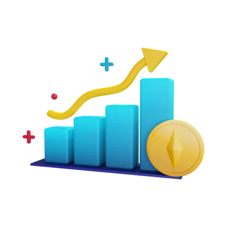 Nft Stock With Graph  3D Illustration