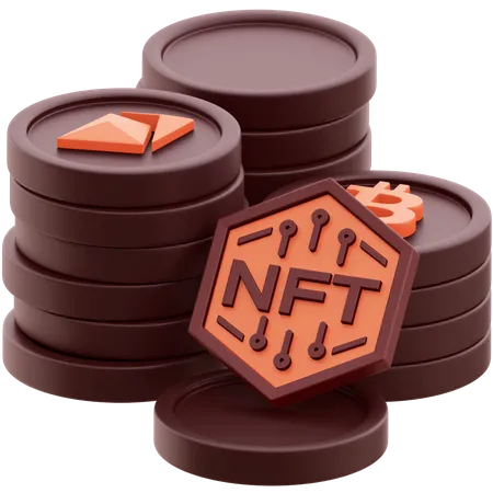 NFT Token  3D Icon