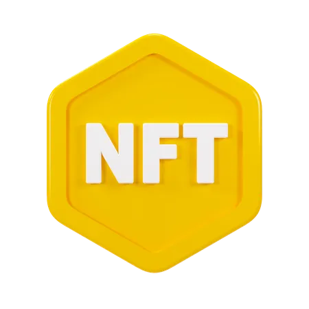 NFT token 3D Illustration
