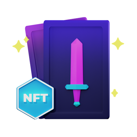 NFT Trading Card 3D Illustration