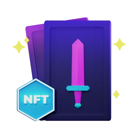 NFT Trading Card 3D Illustration