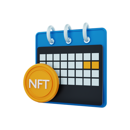 NFT trading date 3D Illustration