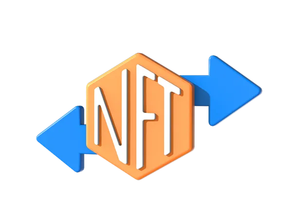 Transfert nft  3D Illustration