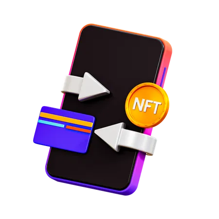 NFT-Übertragung  3D Illustration