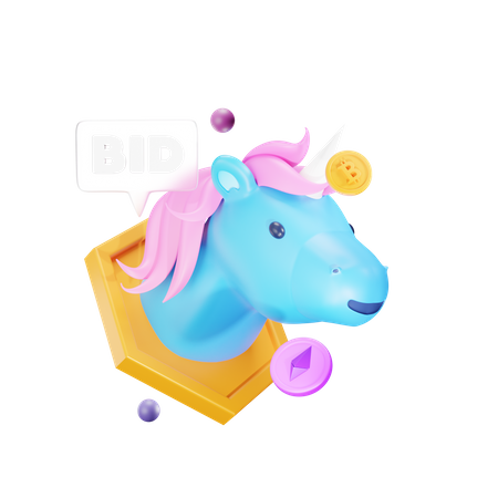 Nft Unicorn  3D Icon