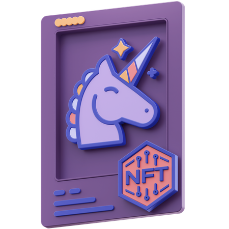 Nft Unicorn  3D Illustration