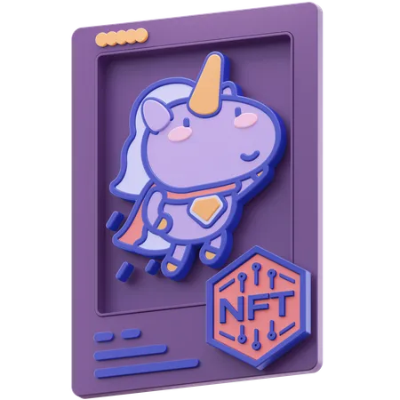 Nft Unicorn  3D Illustration