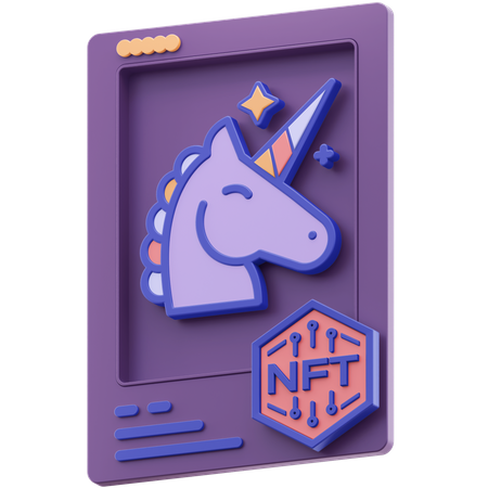 Nft Unicorn 3D Illustration