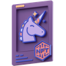 3d nft unicorn logo