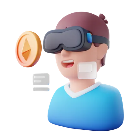 Nft usando realidad virtual  3D Icon