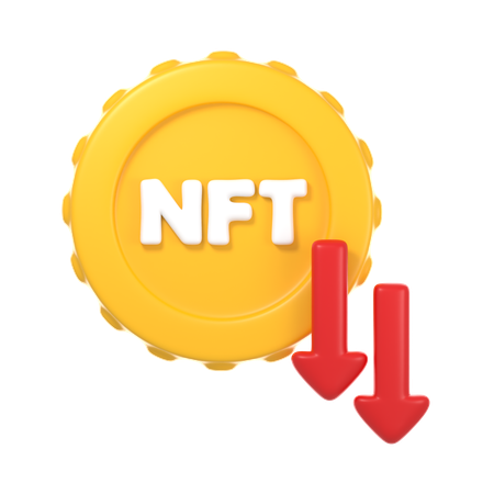 NFT Value Down  3D Icon