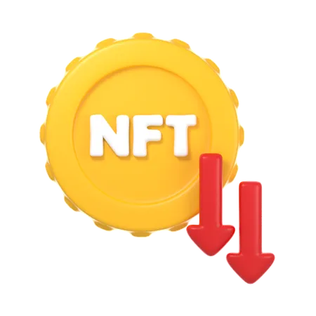 NFT Value Down  3D Icon