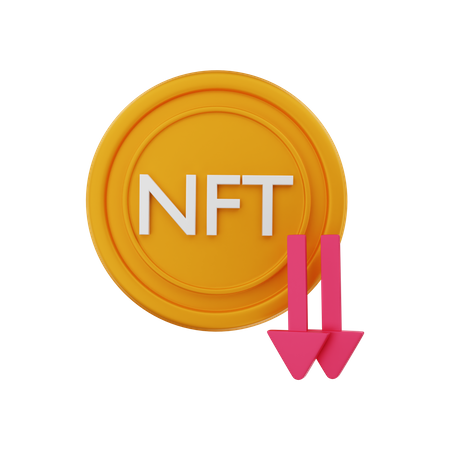 NFT value down  3D Icon