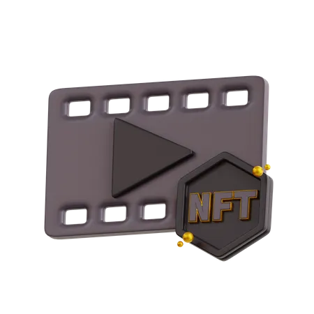 3 D NFT Coin Video With Black Color Icon 3D Icon