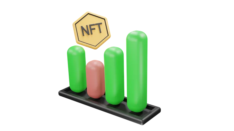 NFT Blockchain Charthandel 3D Icon