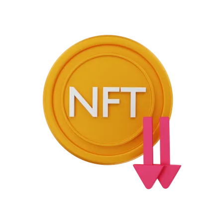 NFT-Wert gesunken  3D Illustration