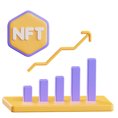 NFT-Wert steigt  3D Illustration