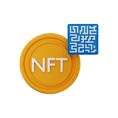 NFT with barcode  3D Icon