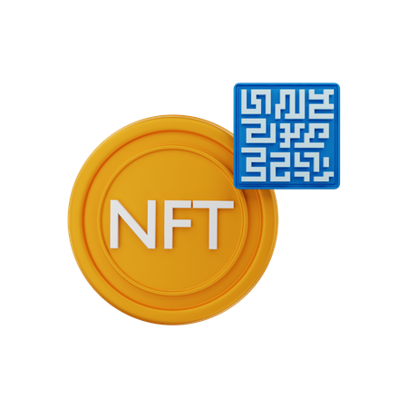 NFT with barcode  3D Illustration