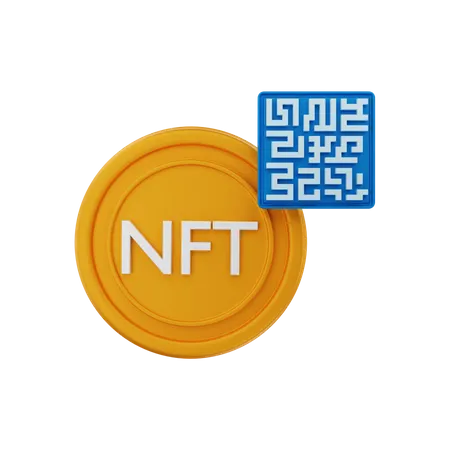 NFT with barcode  3D Illustration