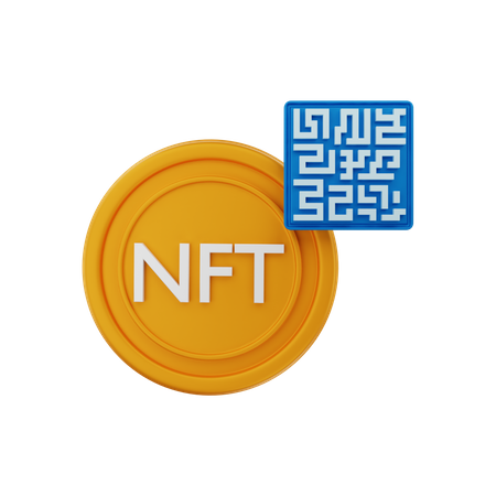 NFT with barcode 3D Illustration