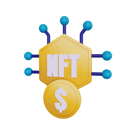 Nft With Dollar  3D Illustration