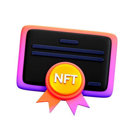 NFT-Zertifikat  3D Illustration