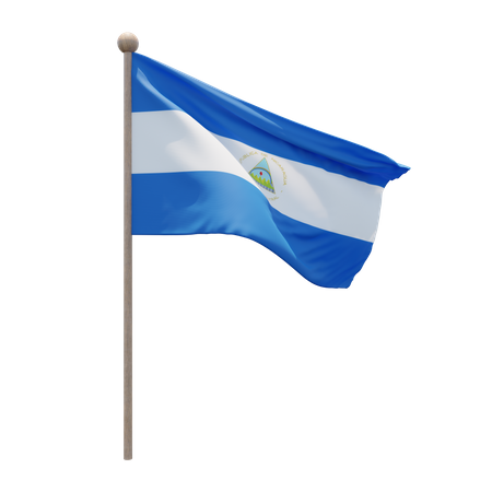 Asta de bandera de nicaragua  3D Flag