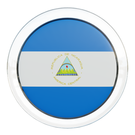 Drapeau rond du Nicaragua  3D Icon