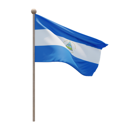 Nicaragua Flagpole  3D Icon