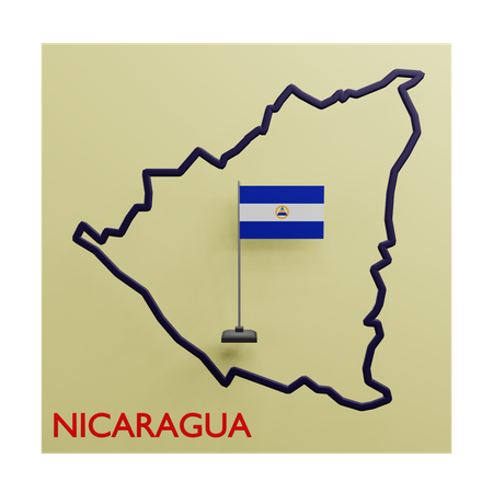 Nicaragua Map  3D Icon