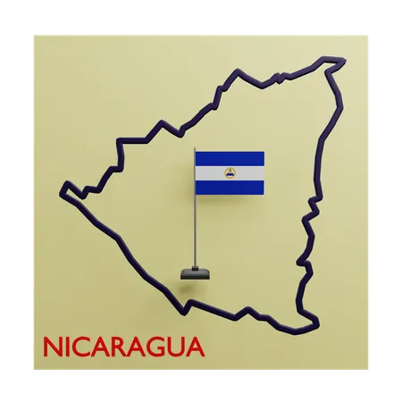 Nicaragua Map  3D Icon