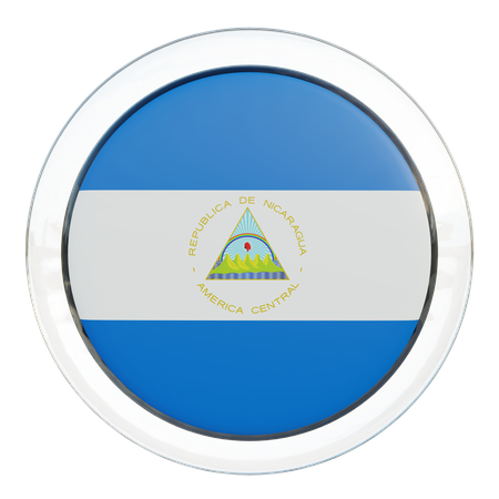 Nicaragua Round Flag  3D Icon