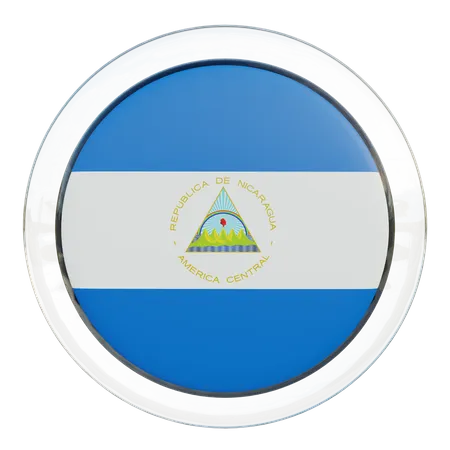 Nicaragua Round Flag  3D Icon