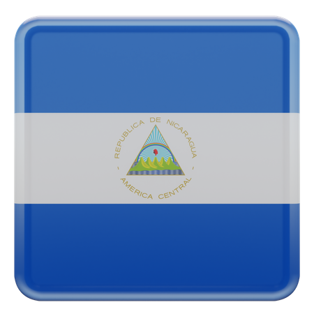 Nicaragua Square Flag  3D Icon