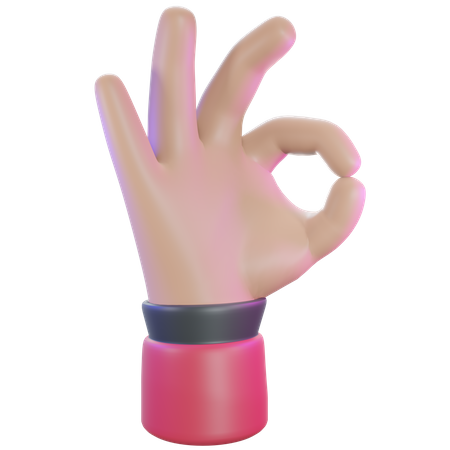 Nice hand gesture  3D Illustration