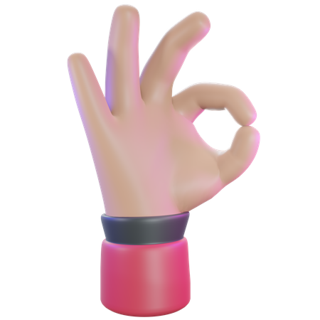 Nice hand gesture 3D Illustration