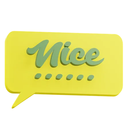3 D Nice Sticker Text With Transparent Background 3D Icon
