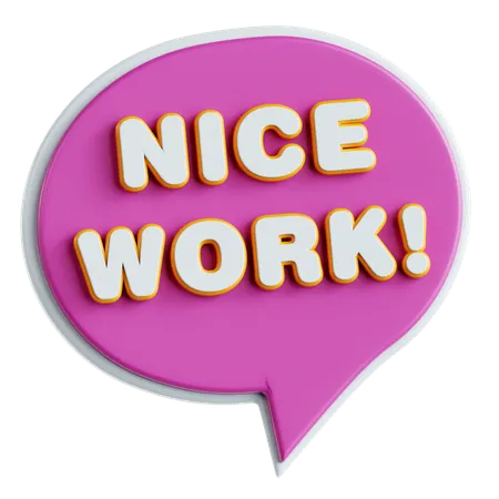 Nice Work Sticker  3D Icon